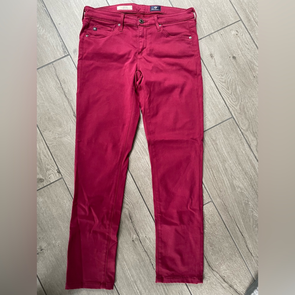 AG Stilt Jeans Red Burgundy